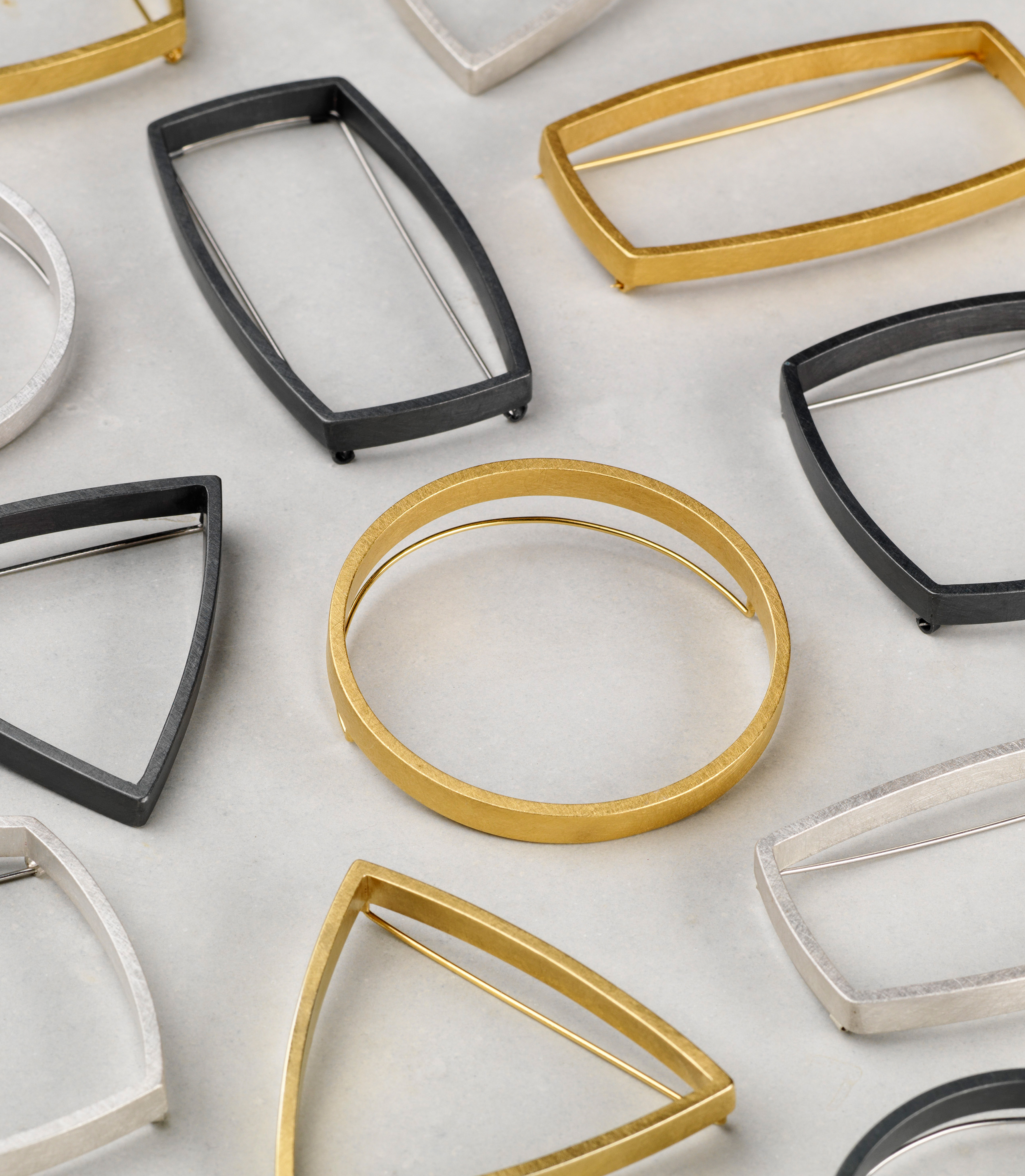 'Curved Curves' Brooch series